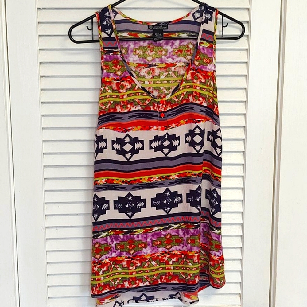 Boho tribal flowy summer tank top